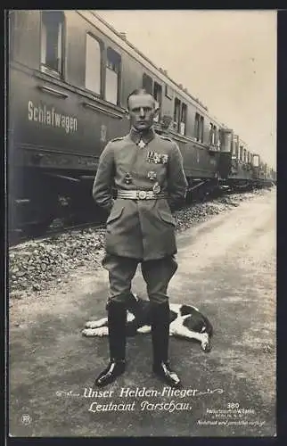 Foto-AK Sanke Nr. 380: Portrait Flieger Leutnant Parschau