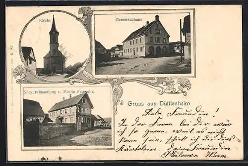 AK Düttlenheim, Handlung von Martin Schweitz, Kirche und Gemeindehaus