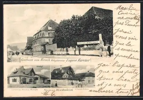 AK Marlenheim, Gasthaus zum Hirsch in der Hauptstrasse, Bes. Eugene Karcher