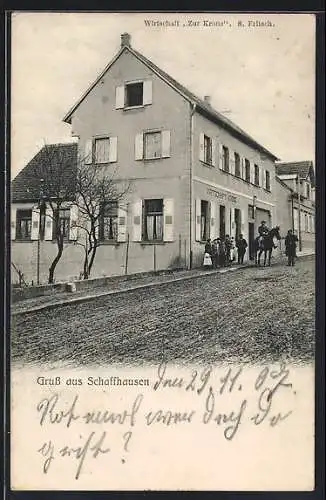 AK Schaffhausen, Gasthaus Zur Krone, Bes. S. Fritsch