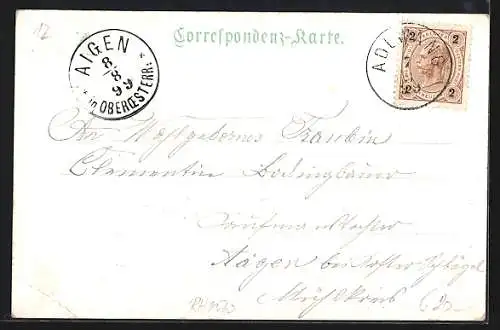 Mondschein-AK Adlwang, Dampf-Molkerei, Gnadenkapelle, Teilansicht mit Kirche