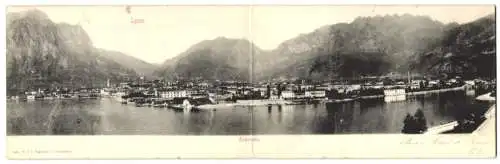 Klapp-AK Lecco, Panoramablick auf Ort und Berge