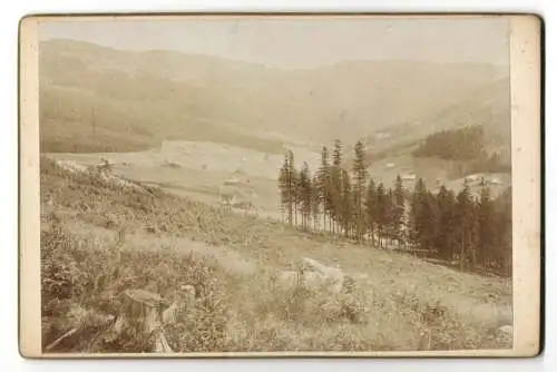 Fotografie J. Müller, Hohenelbe, Ansicht Spindlermühle-St. Peter, Blick in das Tal mit Alt-St. Peter