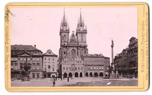 Fotografie Römmler & Jonas, Dresden, Ansicht Prag, Gr. Ring und Teynkirche, Velke namesti a Tynsky chram