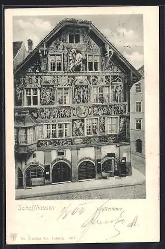 AK Schaffhausen, Ritterhaus mit Strasse aus der Vogelschau