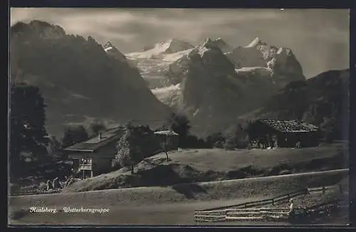 AK Hasleberg, Ortspartie mit Wetterhorngruppe