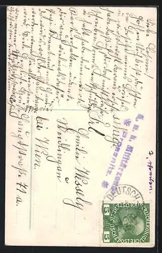 Foto-AK Junge Dame denkt an ihren Geliebten an der Front