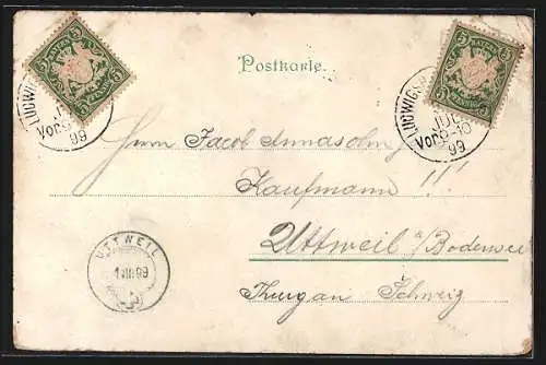 AK Zwei Betrunkene torkeln die Strasse entlang