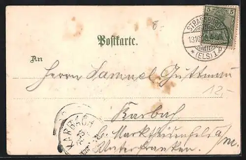 AK Reicher Mann und armer Bettler, Bier und Pfeife verbinden