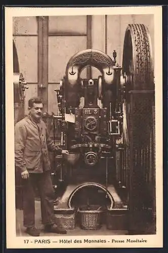 AK Paris, Hotel des Monnaies, Presse Monétaire