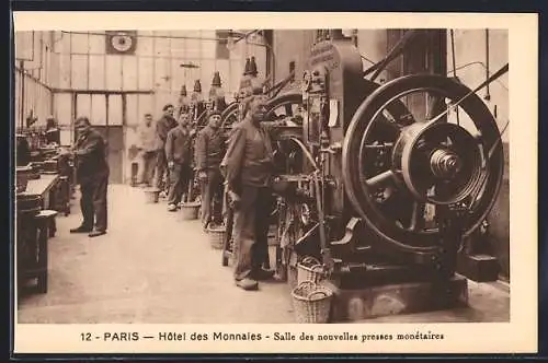 AK Paris, Hotel des Monnaies, Salle des nouvelles presses monétaire