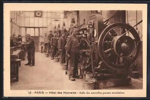 AK Paris, Hotel des Monnaies, Salle des nouvelles presses monétaires