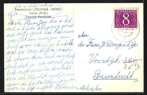 AK Laren /N.H., Sanatorium Juliana-Oord, Tweede Paviljoen