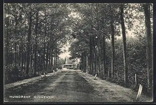 AK Ginneken, Huisdreef, Strassenpartie mit Blick zu einem Haus