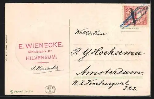 AK Hilversum, Gooische Vaart, Nieuwjaarsgroet, Passepartout