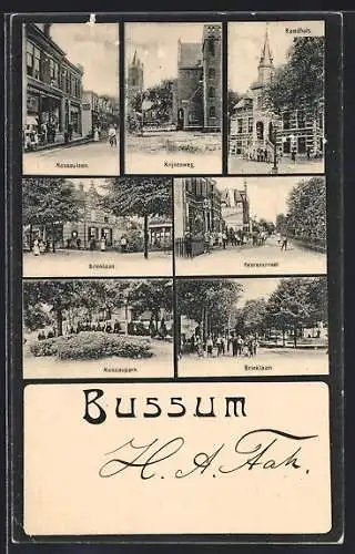 AK Bussum, Nassaulaan, Krijnenweg, Raadhuis, Brinklaan, Heerenstraat, Nassaupark, Brinklaan