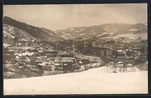 AK Mürzzuschlag, Ortsansicht im Winter