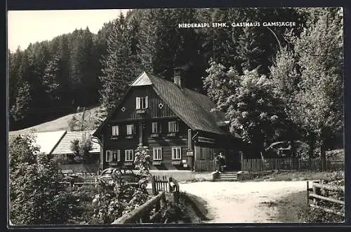 AK Niederalpl, Blick aufs Gasthaus Gamsjäger