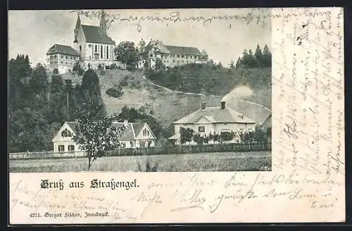 AK Strassengel, Blick hoch zur Kirche