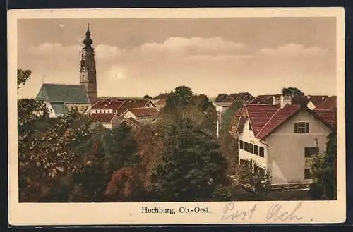 AK Hochburg /Ob.-Oest., Teilansicht mit Kirche