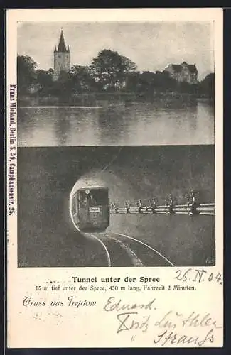 AK Stralau, Ortsansicht, Tunnel unter Spree zw. Stralau u. Treptow b. Berlin