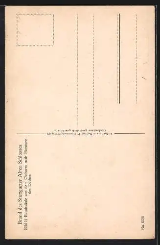 AK Stuttgart, Brand des Alten Schlosses 1931, Räuchersäule aus dem Ostturm