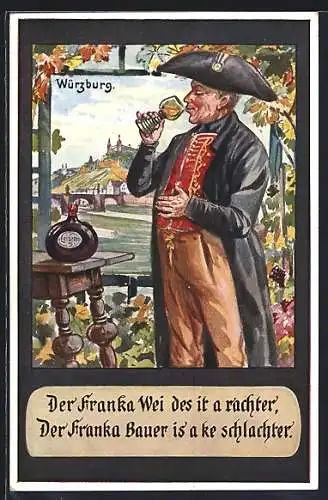 AK Würzburg, Der Franka Wei des is a rachter..., Wein