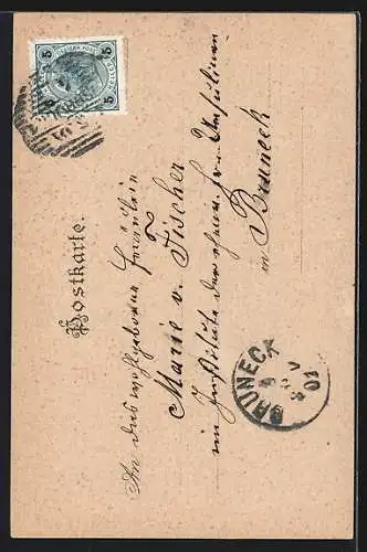 Lithographie Innsbruck, Gasthaus Gold. Dachel & Stadtturm