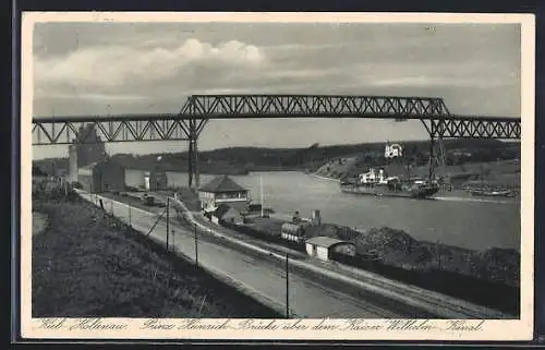 AK Kiel-Holtenau, Prinz Heinrich-Brücke über dem Kaiser Wilhelm-Kanal