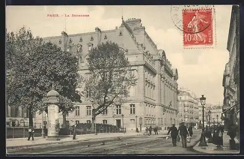 AK Paris, La Sorbonne, Litfasssäule