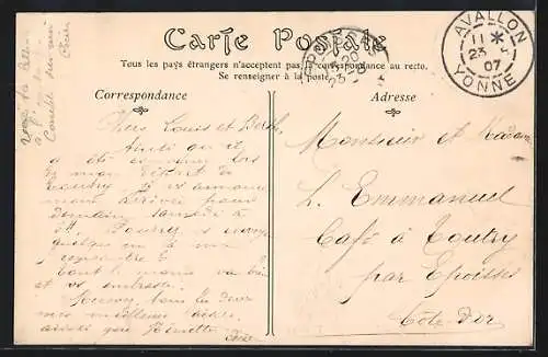 AK Avallon, Vue prise des Terrasse de la Petite Porte