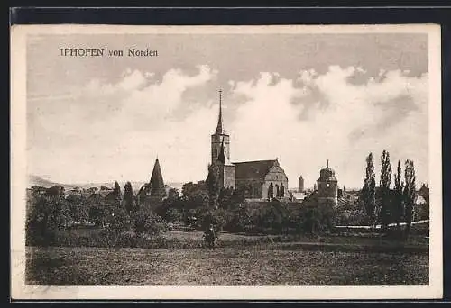 AK Iphofen, Ansicht von Norden mit Kirche