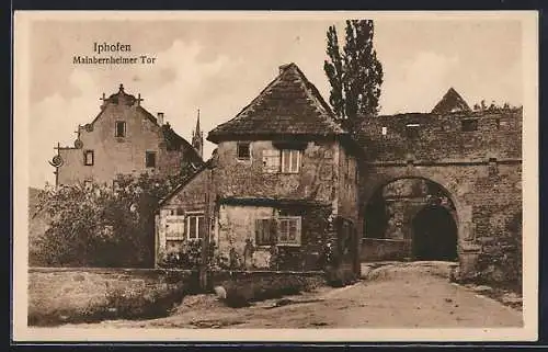 AK Iphofen, Blick auf Mainbernheimer Tor