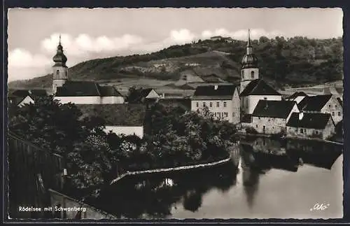 AK Rödelsee, Ortsansicht mit Schwanberg