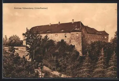 AK Rödelsee in Unterfranken, am Schloss Schwanberg