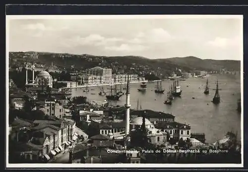 AK Istanbul, Dolma Bahce mit Segelschiffen