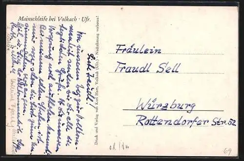 Künstler-AK Eugen Felle: Volkach / Ufr., Mainschleife mit Brauerei Kaltenhausen, Elgersheim und Escherndorf