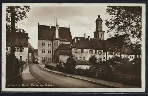 AK Volkach a. Main, Partie am Graben