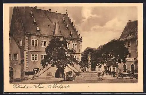 AK Volkach am Main, Partie am Marktplatz