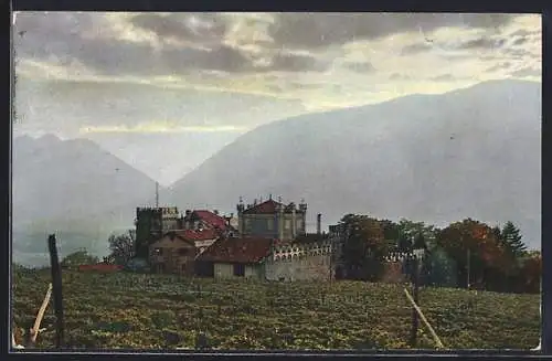 Künstler-AK Photochromie Nr. 3503: Schloss Rametz in Obermais bei Meran in Süd-Tirol