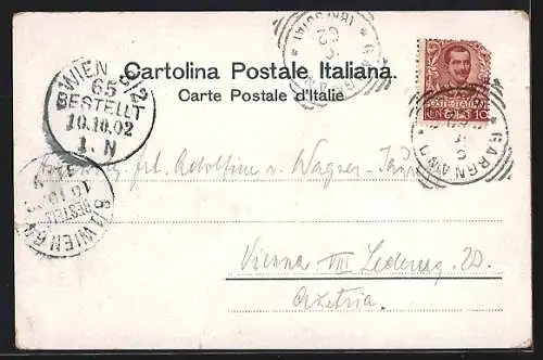 AK Gargnano, Totalansicht mit Booten