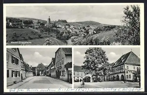 AK Markt Einersheim, Strassenpartie im Zentrum, Panoramablick auf das Dorf
