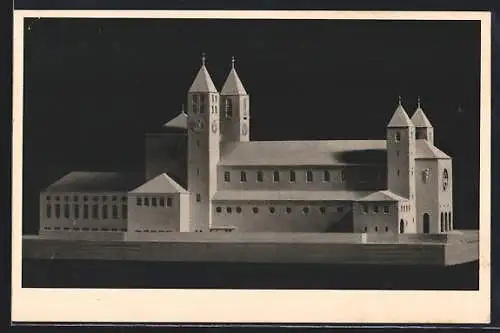 AK Münsterschwarzach, Model des neuen Münsters der Abtei, Architekt: Proff. A. Bosslet