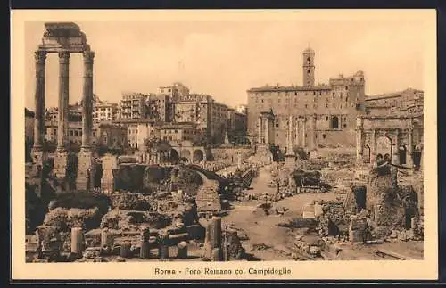 AK Rom, Foro Romano col Campidoglio, Panoramablick