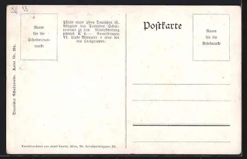 AK Deutscher Schulverein Nr. 284: Waldhausen, Ortsansicht, Kutsche auf der Landstrasse
