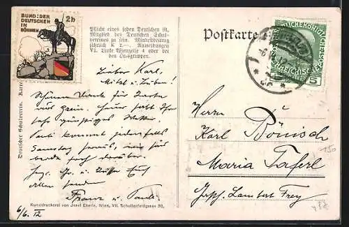 AK Mödling, Blick zur Kirche, Deutscher Schulverein