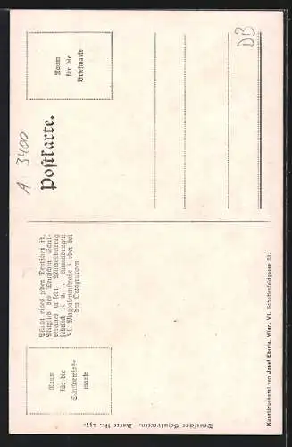 Künstler-AK Deutscher Schulverein Nr. 233: Klosterneuburg, Ortspartie