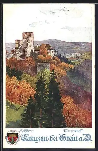 AK Deutscher Schulverein: Kreuzen bei Grein a. D., Schloss und Kuranstalt