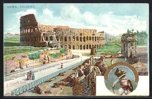 Künstler-AK Roma, Colosseo, Costume dei Gladiatori