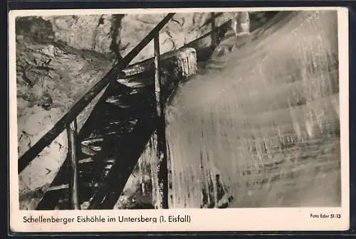 AK Untersberg, Schellenberger Eishöhle, 1. Eisfall